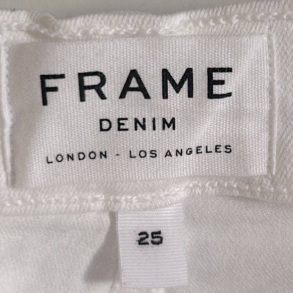New FRAME High Rise Skinny Flared Fit White Stretch Denim Jean - Le High Flare - Picture 7 of 13